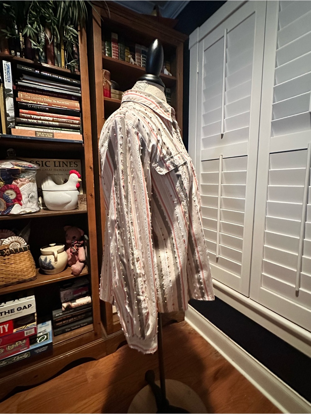 Alfred Dunner Cream Button-Down Shirt with Pink & Gray Stripes - Picture 6 of 12